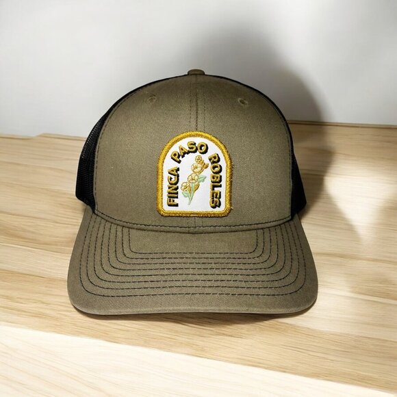Finca Paso Robles Trucker Hat Olive & Black Adjustable Mesh Restaurant - Picture 1 of 6